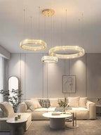 Luxury Crystal Chandeliers: Dimmable LED Steel Lighting for Villa Staircase & Foyer