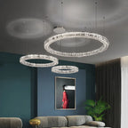 Crystal LED Chandelier: Modern Luxury Chrome Steel & Clear K9 Crystal Lighting
