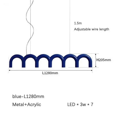 U-Shaped LED Chandelier: Modern Art Pendant Lamp for Home, Bar, and Dining Decor