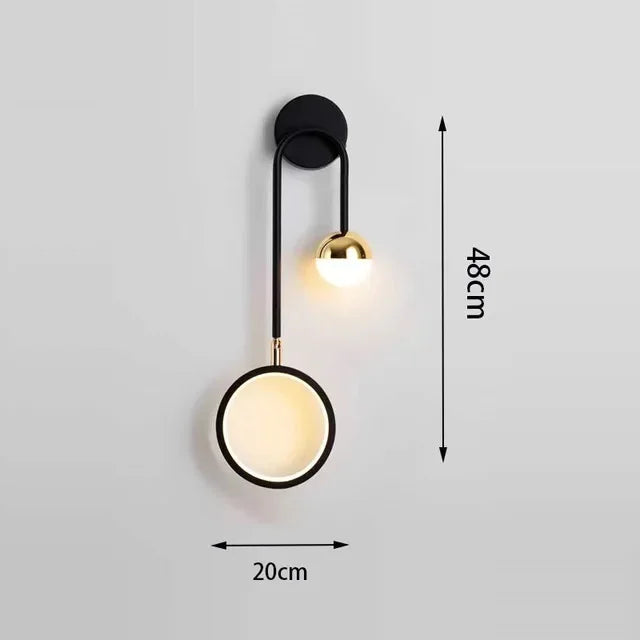 Modern Round Ball Led Wall Light for Headboards and Living Room