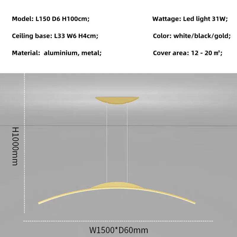 Modern Nordic LED Chandelier for Dining Room, Office, and Living Room