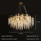 Gold Aluminium Branch Pendant Light Chandelier for Modern Dining Room Decor