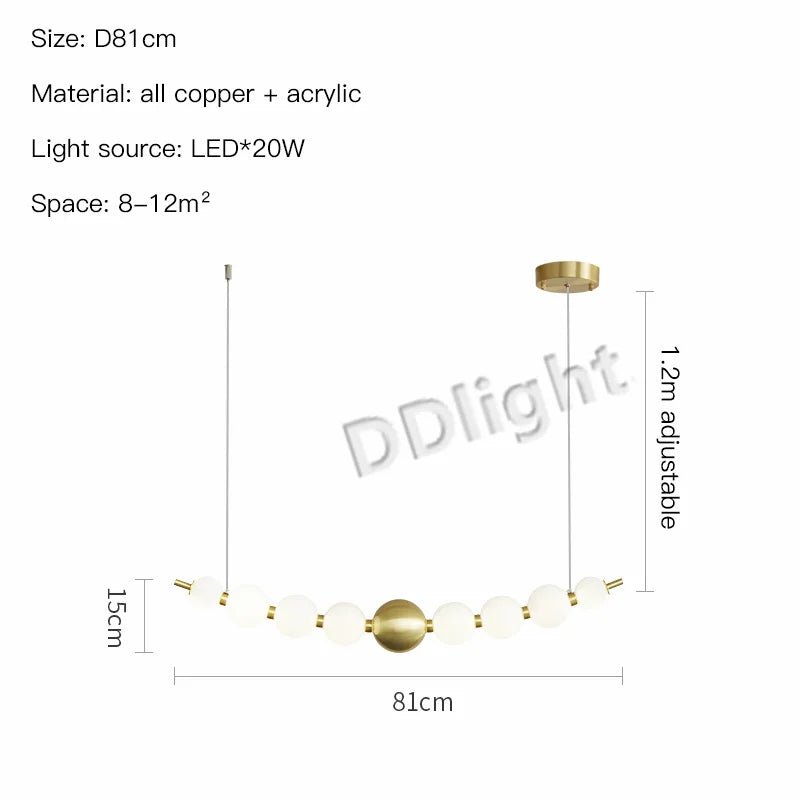 Modern Copper LED Chandelier for Living Room, Bedroom, Dining, Kitchen Decor