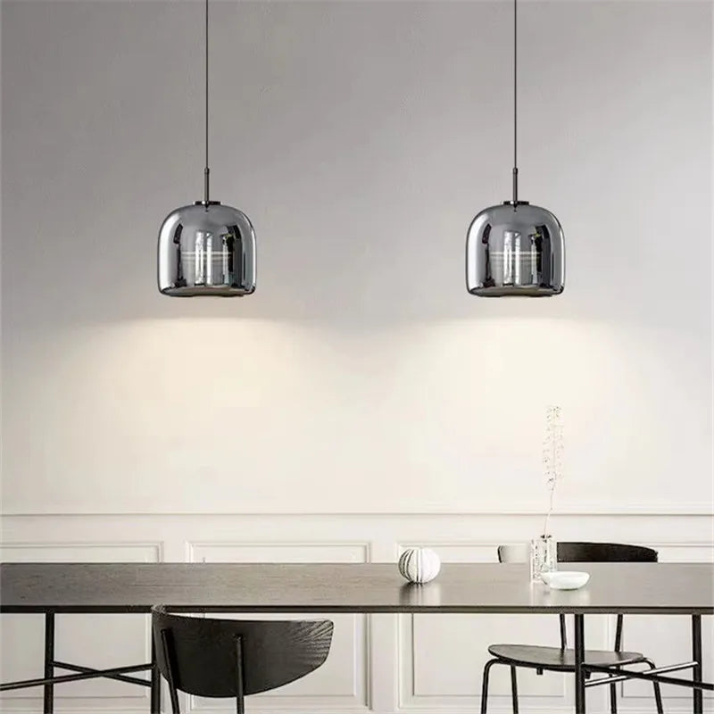 Nordic Glass Pendant Light Mini Copper LED Hanglamp for Bedroom, Living Room