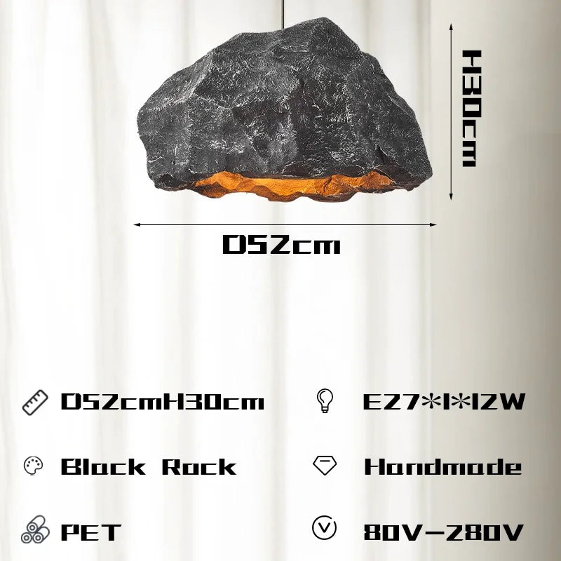 Rock Shape LED Chandelier - Nordic Resin Pendant Lamp for Living Room