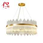 Crystal Pendant Chandelier: Remote Control Dimmable LED Lighting