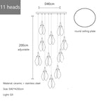 Petals G9 LED Pendant Light: Modern Ceramics Lustre for Hotel Lobby, Villa, Living Room, Stairs