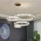 Luxury Crystal Chandeliers: Dimmable LED Steel Lighting for Villa Staircase & Foyer