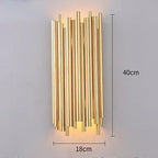 Luxury Crystal Glass Wall Sconce Light Fixture Gold for Bedroom Living Room