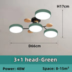 Nordic Wooden Chandelier LED Ceiling Light for Living Room, Bedroom, Kitchen, and Dining Room