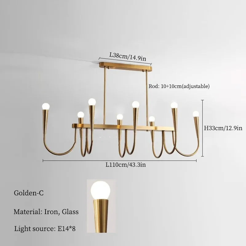 French Style Black Pendant Light Luxury Led Chandelier Room Decor