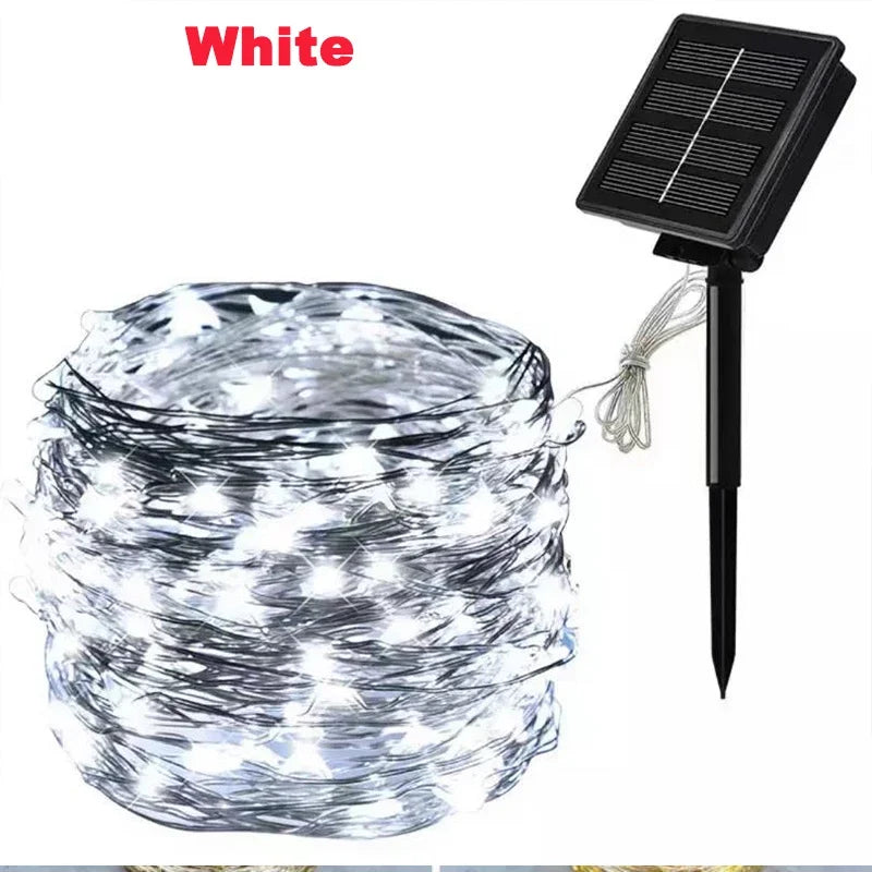 Solar LED Fairy Light String for Outdoor Christmas Garland Decoration