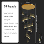 Crystal Chandelier: Modern LED Pendant Light for Villa Living Room and Attic