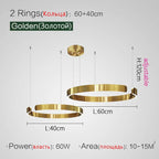 Modern LED Chandelier: Height Adjustable Pendant for Dining & Living Room.