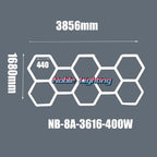 Hexagon Ceiling Light 6500K for Car Wash Beauty Garage Wall with Honeycomb Design