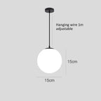 Nordic Glass Pendant Lights - White Ball Hanging Lamps for Home Decor