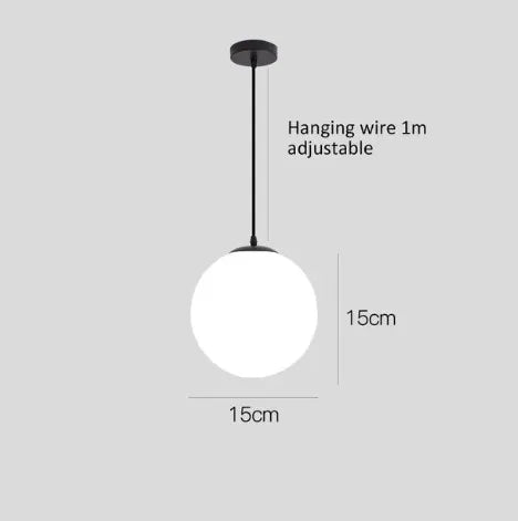 Nordic Glass Pendant Lights - White Ball Hanging Lamps for Home Decor