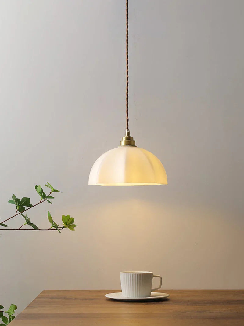 Metal Industrial Pendant Light with Glass Shade for Kitchen Office Dining Room