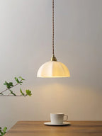 Metal Industrial Pendant Light with Glass Shade for Kitchen Office Dining Room