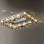 Modern Luxury LED Crystal Ceiling Chandelier for Living Room - Chrome Finish