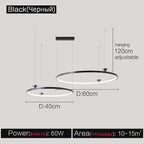 Italian Style Annular Pendant Lamp for Living Room, Dining Room, Bedroom