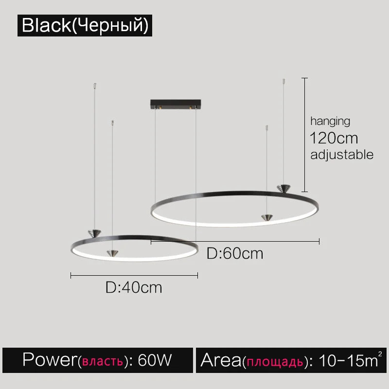 Italian Style Annular Pendant Lamp for Living Room, Dining Room, Bedroom
