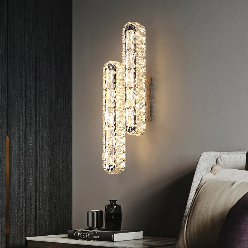 Oval Crystal Wall Lamp: Modern Minimalist Light Luxury for Living Room & Bedroom