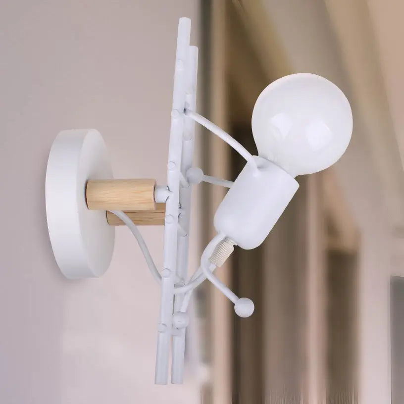 Industrial LED Wall Sconce Iron Bedside Lamp Retro Loft Indoor Lighting