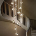 Crystal LED Chandelier for Staircase: Luxury Indoor Stair Lighting Fixture