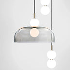 Nordic Glass Pendant Light LED Multihead Smoke Grey Hanging Lamp