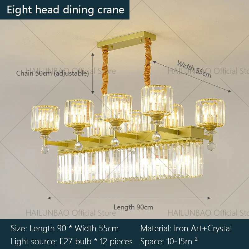 Crystal Chandelier: Elegant Light Luxury Villa Bedroom Living Room Lamp
