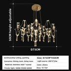 Starry Crystal Chandelier: Modern Luxury LED Firefly Ceiling Chandelier for Villa Living Room