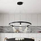 Nordic Black LED Pendant Lights for Home Decor - 80x10cm