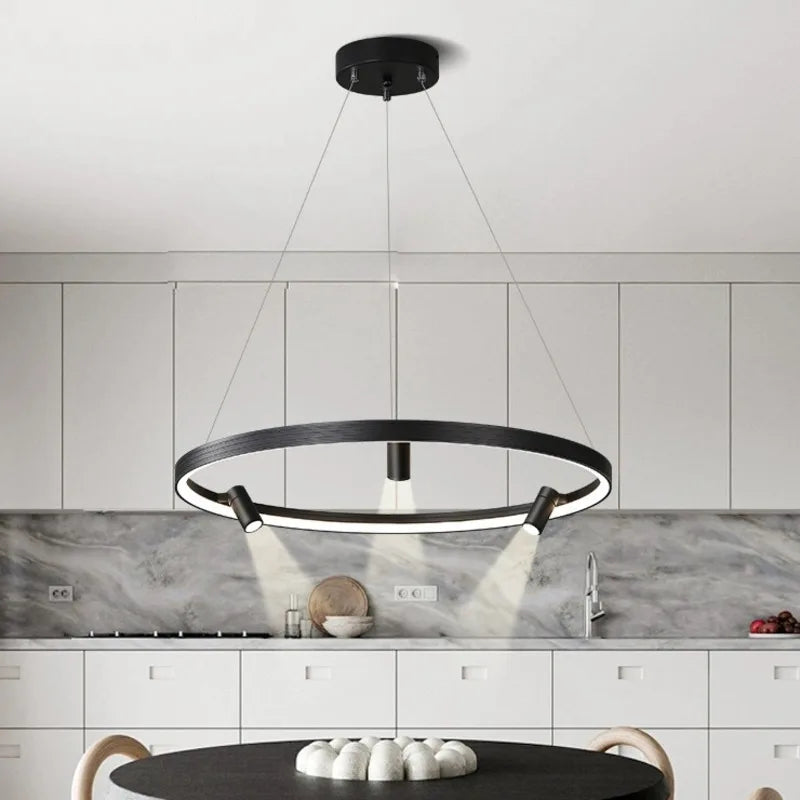Nordic Black LED Pendant Lights for Home Decor - 80x10cm