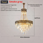 Crystal Chandelier: Modern European Duplex Villa Living Room Luxury Hollow Stair Light