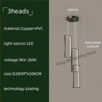 Copper Square Pendant Chandelier with LED Lighting