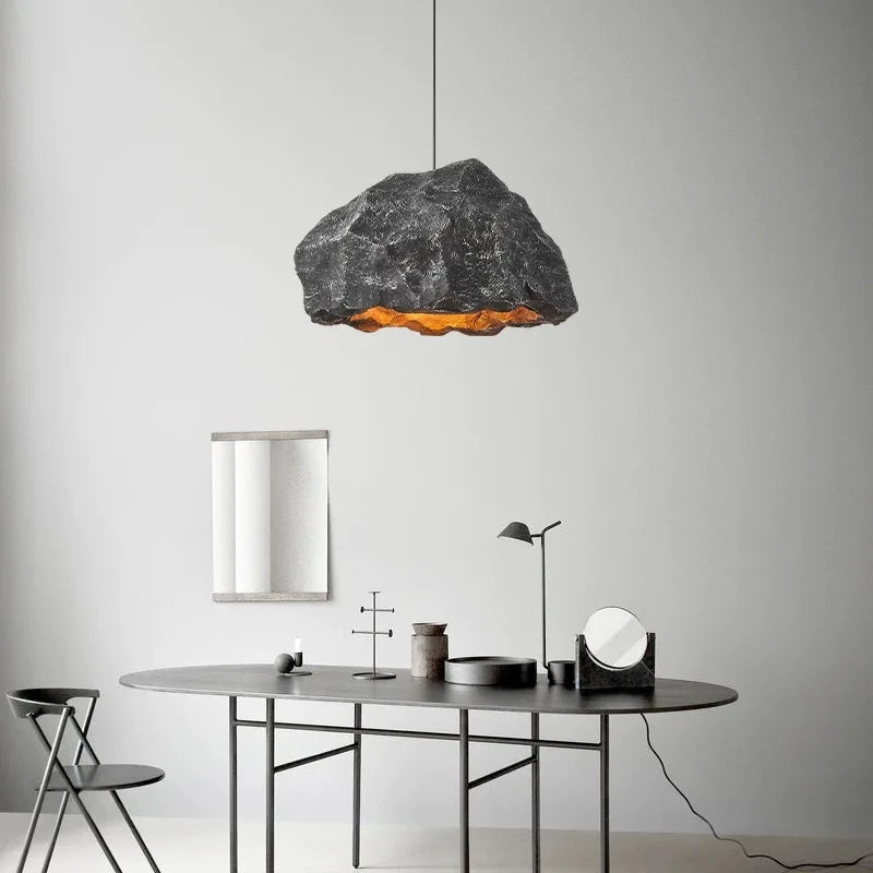 Rock Shape LED Chandelier - Nordic Resin Pendant Lamp for Living Room