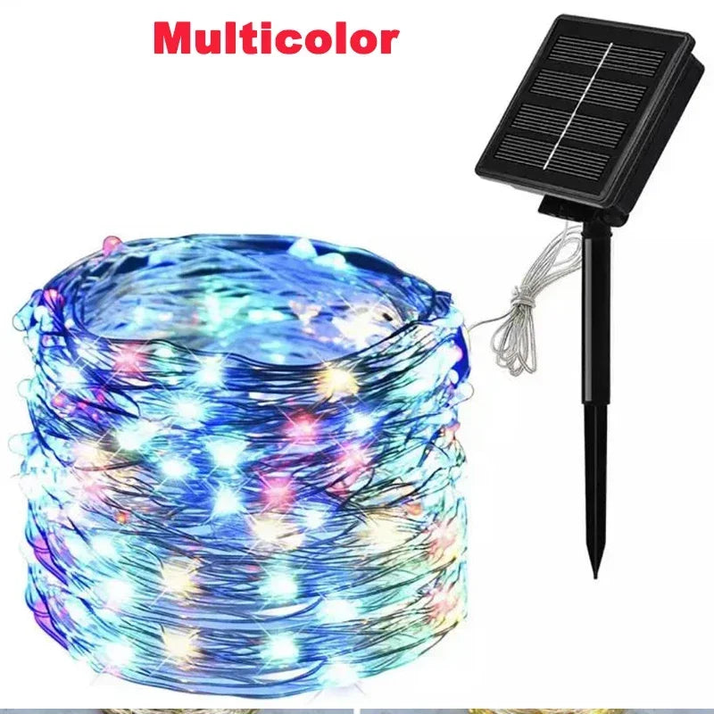 Solar LED Outdoor Fairy Lights Festoon Garland for Garden Decoration