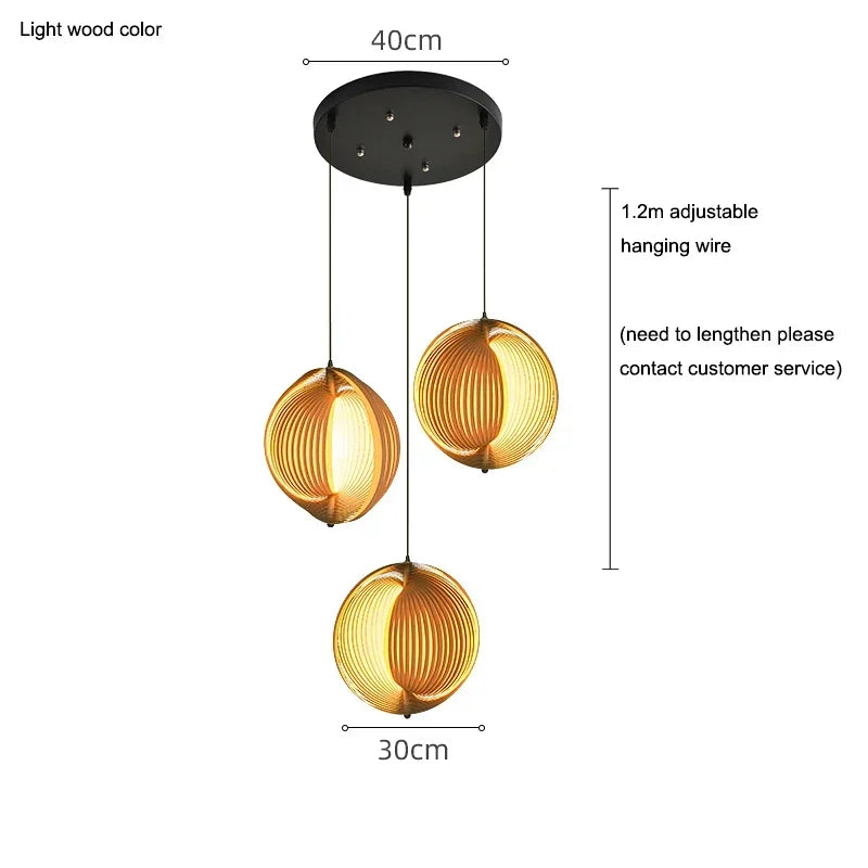 Wabi Sabi Wooden LED Pendant Lights for Home Decor and Lighting