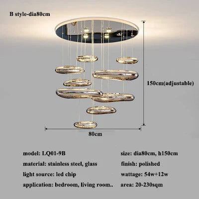 LED Cobblestone Ceiling Chandelier for Home Decor - Modern Living Room Bedroom Lighting