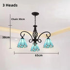 Tiffany Chandeliers: Stained Glass Mediterranean Style Hanging Lamp for Home Lighting