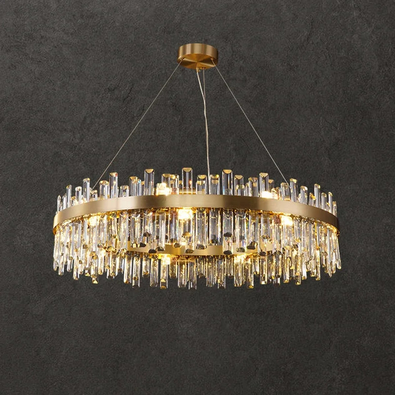 Crystal LED Oval Chandelier for Dining Room Lighting
