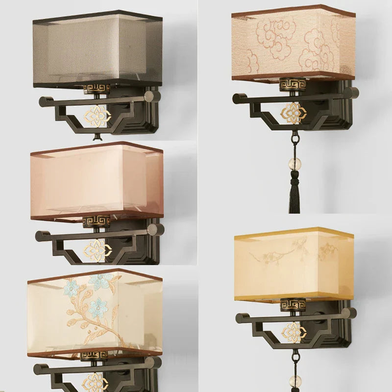 Elegant Fabric Wall Lamp for Living Room Bedroom, Modern LED Lighting Fixtures