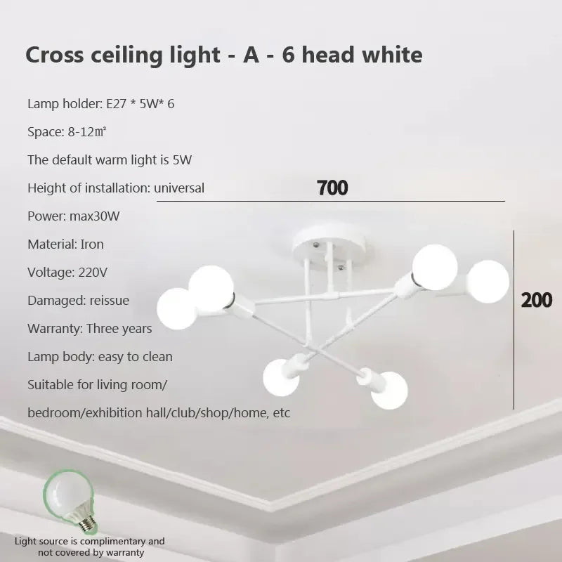 LED Ceiling Chandelier: Modern Light Fixture for Living Room, Bedroom, Hall - Indoor Home Decor