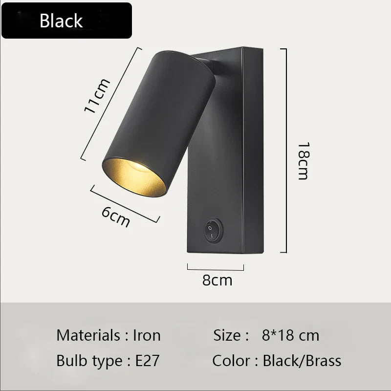 Black Brass LED Wall Sconce Lighting Fixture - Nordic Art Wall Lamp