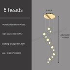 Modern Loft Chandelier Staircase Pendant Light Fixture - Designer Suspension Lustre