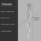 Modern LED Chandelier Pendant Light for Loft Staircase Lighting