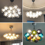 Glass Ball Bubble Chandelier: Nordic Modern Pendant Light for Living Room, Bedroom, Dining Table