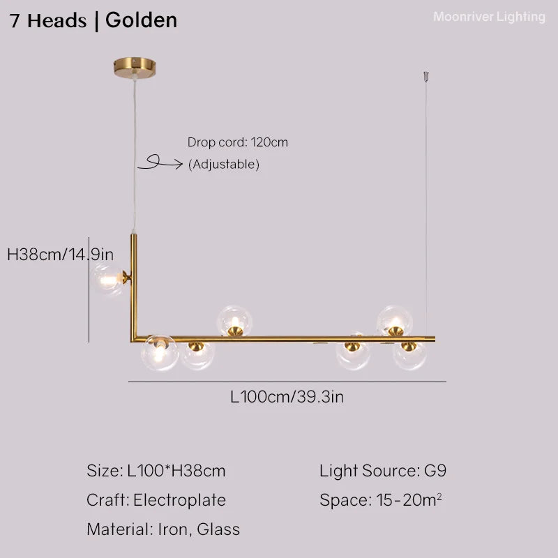 Linear Chandelier: Modern Long Dining Table Pendant Light