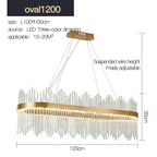 Crystal Rod Round Chandelier: Modern Nordic Light for Living Room, Bedroom, Dining Room, Kitchen